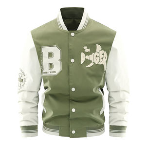 Chaquetas Varsity de Béisbol Estilo Bomber 2025, Logotipo Bordado de Alta Calidad, Mangas de Poliéster para Hombre, Cuello Alto Deportivo - Product Image 4