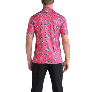 Polos pour hommes imprimés par sublimation Logo personnalisé Tissu tricoté de golf de haute qualité Respirant Polo à manches courtes pour hommes - Product Image 2