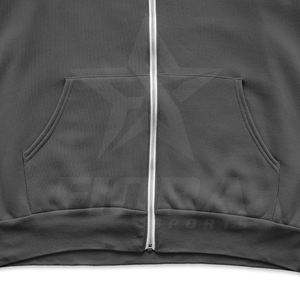 Sudaderas con cremallera de peso pesado con estilo de impresión de descarga Sudadera con capucha para hombre Color sólido en blanco liso personalizado para invierno - Product Image 3