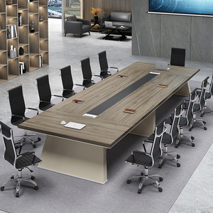 Modern Minimalist Boardroom Conference Table Large Luxury Executive Office <b>Desk</b> Modular Team <b>Workstation</b> Aluminum Legs - Product Image 1