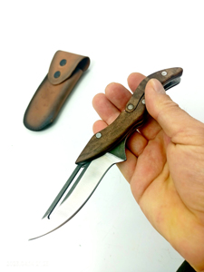 Cuchillo de hoja fija de acero Damasco de grado industrial duradero con mango de madera para uso en exteriores profesional hecho a mano de Pakistán - Product Image 5
