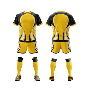 Maillot de football rugby à séchage rapide respirant à sublimation complète personnalisé ensembles de vêtements de sport comprenant des chemises et des shorts d'uniforme - Product Image 3