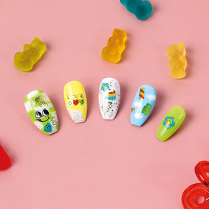 Autocollant pour ongles de la série Be my sweettie, mignon, animal, chien, chat, fleur, Dessert, sourire, décoration, corée, oem, vernis, gel uv, art, corée - Product Image 2