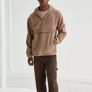 แจ็กเก็ตขนแกะเชอร์ปาซิปคลาสสิกสำหรับผู้ชายโทนสีกลางๆปิดกั้นการออกแบบเพื่อให้เข้ากับตู้เสื้อผ้าทุกสไตล์ได้อย่างง่ายดาย - Product Image 6