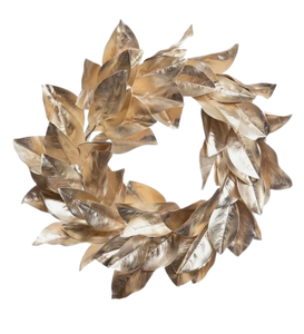 Home Garden Artificial <b>Christmas</b> Gold Colored <b>Garland</b> Metal Flower Wreath Wall Window Patio <b>Outdoor</b> Indoor Usage - Product Image 1