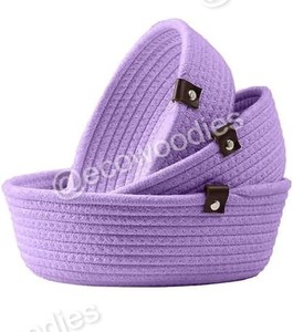 Wicker Handcrafted Eco-Friendly Minimalist Cotton Rope <b>Storage</b> Basket Modern Home <b>Organization</b> for <b>Laundry</b> Clothes Tools Bag - Product Image 2