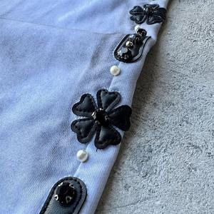 กางเกงวอร์มฮิปฮอปคุณภาพสูงสั่งทำพิเศษ ล้างสีแบบแอซิดวอช ขาดๆ แบบวินเทจ ทรงขากว้างหลวมๆ ประดับด้วยคริสตัล พิมพ์ลายสกรีน - Product Image 2