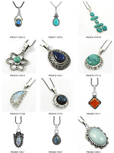 Pierre précieuse turquoise tibétaine naturelle en argent sterling 925 Design unique Pendentif tendance Bijoux de naissance de décembre Fournisseurs en vrac - Product Image 2