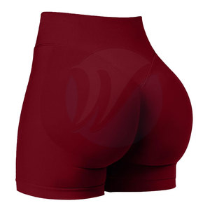 Pantalones cortos de poliéster Spandex para mujer, cintura alta, transpirable, cintura elástica, secado rápido, hecho a medida, ropa deportiva de alta calidad - Product Image 1