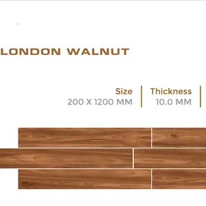 Prancha de madeira para pisos de quarto Novac, prancha de porcelana com aparência de madeira de 200x1200mm de qualidade premium