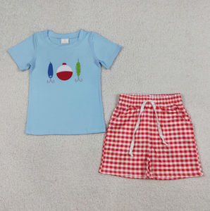 Ensemble short et t-shirt à manches courtes pour bébés garçons, avec broderie cerf, chien, canard et poches camouflage - Product Image 6