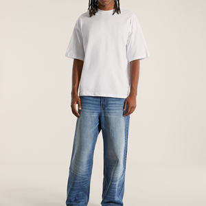 Custom Logo Tee Shirt <b>Men</b> Streetwear Oversize Blank <b>Cropped</b> <b>Top</b> TShirt Heavyweight Cotton Drop Shoulder Boxy Fit T-Shirt for <b>Men</b> - Product Image 5