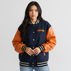 Veste universitaire personnalisée pour femme avec logo brodé, rembourrage en coton teint et détails rivetés – Vente en gros OEM, best-seller - Product Image 1