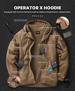 เสื้อฮู้ดผู้ชาย OEM แขนยาวสำหรับฤดูหนาว ผ้าผสมฝ้าย สำหรับกิจกรรมกลางแจ้ง/ยุทธวิธี ดีไซน์ผ้าฟลีซสำหรับฤดูหนาว - Product Image 6