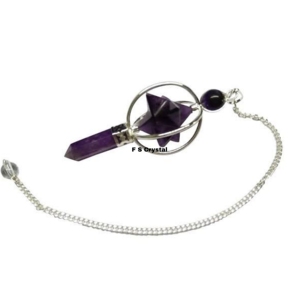 Péndulos de Ágata Estilo Feng Shui Hechos a Mano de la Mejor Calidad al por Mayor, Piedras Preciosas de Amatista, Forma Irregular Portátil para el Hogar - Product Image 1