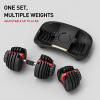 Ensemble d'haltères réglables 24kg/40kg en fonte massif, Haltères intelligents à réglage rapide avec base, pour la maison et la salle de sport, Vente en gros directe usine