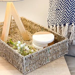 Bandeja de Servir de Seagrass Tejida a Mano con Asas, Bandejas Rectangulares Rústicas y Naturales para el Hogar y la Cocina, Hechas por KingCraftViet - Product Image 4