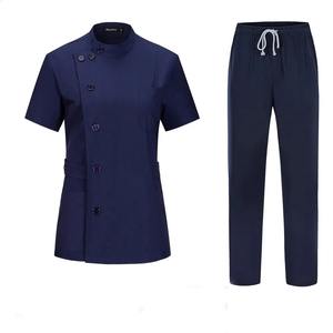 Conjuntos de Uniformes Médicos Antiarrugas Color Morado Personalizados, Conjuntos de Uniformes de Enfermería Lavables, Trajes Médicos con Pantalones de Corte Recto - Product Image 3