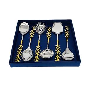 Ensemble de couverts à salade en acier inoxydable de haute qualité 6 pièces cuillères et fourchettes élégantes pour la maison et le restaurant - Product Image 5