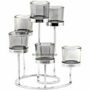 Gingko Feuilles Designer Haute Qualité Plaqué Or Meilleure Qualité Métal Fait Ensemble De 2 Bougeoirs Ouragan Pour La Décoration De Mariage - Product Image 2