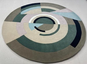 พรมขนสัตว์ทอมือสีทึบทันสมัยงานแฮนด์เมดพรมขนสัตว์ขนาดพิเศษพร้อมโลโก้ผ้าไหมลายแอบสแตรกต์ตกแต่งห้องสวดมนต์ - Product Image 4