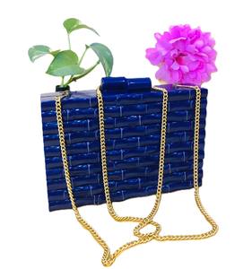 Handcrafted Designer Ladies Satin Lining Resin Clutch <b>Bag</b> Cost-Effective <b>Evening</b> <b>Bags</b> for Weddings Parties Best Offers - Product Image 2