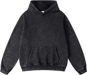 Sweat à capuche zippé délavé à l'acide pour hommes Sweat unisexe décontracté de haute qualité personnalisé pour l'hiver OEM brodé imprimé - Product Image 3
