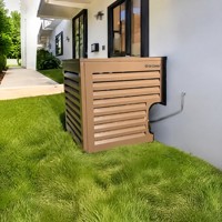Cache-climatiseur métallique avec persiennes ventilées pour protection extérieure de condenseur de jardin et de patio
