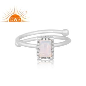 Handmade Design Fine <b>Sterling</b> <b>Silver</b> Natural Ethiopian Opal Gemstone <b>Adjustable</b> <b>Ring</b> Jewelry Manufacturer - Product Image 2