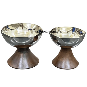 Bol à chocolat en acier inoxydable poli miroir Forme ronde Bol sucré nickelé Décoration Ramadan Bol à chocolat de table - Product Image 5