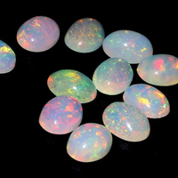Opale naturelle multi-feu ovale de qualité supérieure 8x6mm, cabochon, pierre précieuse en vrac, certifiée par un tiers, vente en gros 1-2
