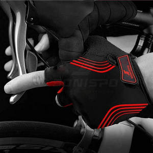 Workout <b>Weight</b> Lifting Half Finger Leather <b>Gym</b> Gloves with Wrist Wrap Support for Unisex Sports Use-Wholesale - Product Image 2