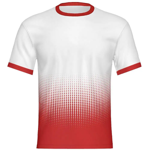 Camiseta de fútbol blanca y azul personalizada OEM de secado rápido para adultos, corte automático al por mayor, incluido el equipo del club - Product Image 1