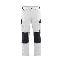 Pantalón de trabajo de algodón transpirable personalizado en color blanco, talla grande, con múltiples bolsillos tipo cargo.