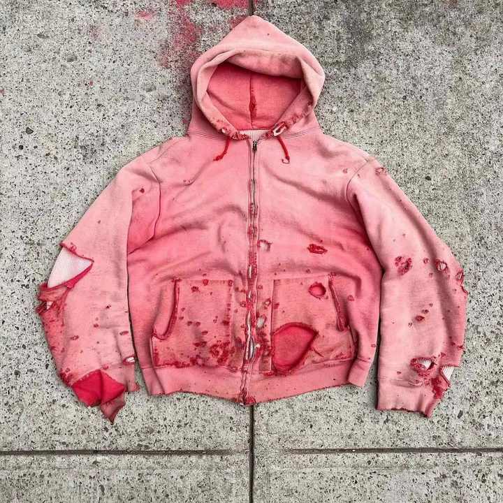 Custom Streetwear Double Hood Hoodie Heavy Fleece Full Zip Up Factory Price Double Layer Premium Quality Custom Oversized Hoodie