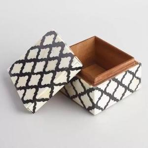 Caja decorativa con incrustaciones de hueso hechas a mano de estilo marroquí, buen fabricante, alta calidad, diseño personalizado, joyero con incrustaciones de madera de lujo - Product Image 4