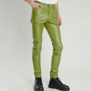 Pantalon en cuir pour hommes, couleur unie, fabriqué en usine au Pakistan, conception de logo personnalisé, mode de base, pantalons en cuir pour hommes, service OEM ODM - Product Image 1