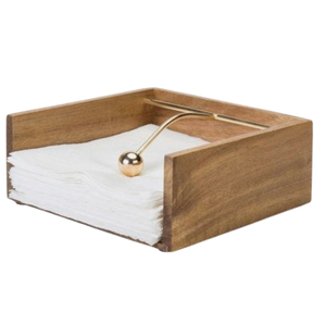 Distributeur de serviettes en bois d'acacia haut de gamme cuisine Table à manger porte-boîtes à mouchoirs porte-serviettes en bois - Product Image 2