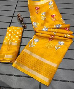 Sari de seda indio tradicional para mujer con tejido Banarasi elegante y bordado impresionante para ocasiones especiales - Product Image 2