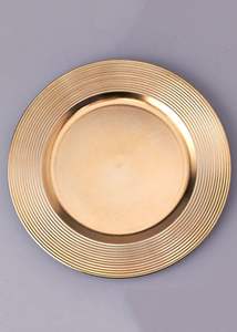 Plato de Presentación de Aluminio Dorado Pulido de Diseño Moderno y Elegante, Hecho a Mano, de Forma Irregular, para Banquetes, Hoteles y Restaurantes - Product Image 2