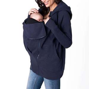 เสื้อฮู้ดสำหรับคนท้องแบบทันสมัยที่ให้สัมผัสที่อบอุ่นยืดหยุ่นได้ทำให้คุณแม่มีคุณภาพดีที่สุดมัดย้อมด้านหน้า - Product Image 1