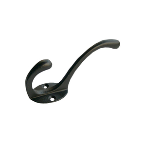<b>Black</b> Metal Double <b>Hook</b> Rustic Style Heavy-Duty Coat <b>Hook</b> for Clothing Wall Mount Drill Installation Rustic Antique Style Metal - Product Image 4