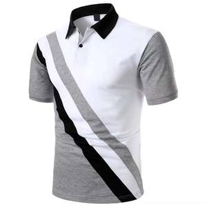 Polos de algodón transpirable de verano para hombre, estilo callejero, manga corta, contraste de Color, bordado, estampado, Polo para hombre - Product Image 1