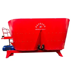 A 22 cube meter stationary vertical auger TMR mixer wagon for biogas material fermentation mixer machine