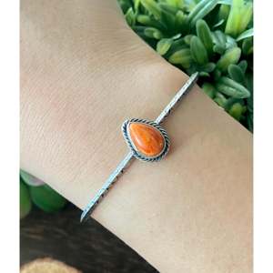 Tahe Spiny Oys & Sterling <b>Silver</b> Fashion <b>Cuff</b> <b>Bracelet</b> Elegant and Stylish Accessory - Product Image 2