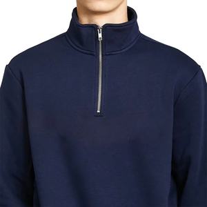 Best Selling <b>Men's</b> Casual Winter Long Sleeve <b>Quarter</b> <b>Zip</b> <b>Fleece</b> Sweatshirts Embroidered with Ribbed Cuff Bottom Latest Style - Product Image 5