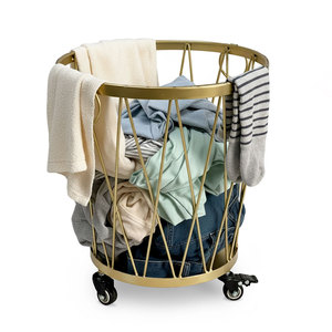 Cesto de Ropa Portátil KPT68026 de Hierro con Recubrimiento en Polvo, Bolsas de Almacenamiento de PP para Ropa, Organizador Vertical para Baño - Product Image 1