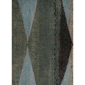 Tapis en laine et soie de bambou noué à la main à motif géométrique bleu Freedom Manchaha pour la décoration de la maison et du salon - Les-8378 - Product Image 3