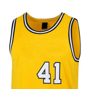 Maillot rétro américain de basket-ball respirant en maille brodée Ensemble grande taille Techniques imprimées - Product Image 2