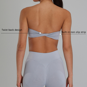 Traje sin espalda Fitness Workout Activewear Bandeau Custom Cómodo Yoga Backless Sports Ladies Bra para mujer S - Product Image 5